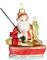 BRUBAKER Angler Weihnachtsmann mit Angel und Fisch Weihnachtskugel aus Glas - Handbemalt und Mundgeblasen - Christbaumschmuck Lustig - Figuren Weihnachtsdeko Anhänger - Deko Baumkugel