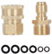 YAAVAAW Brass Pressure Washer Hose Adapter Set,Quick Connector Pressure Washer Coupling Disconnect Kit Fittings M22 Male Threaded Garden Hose Tap Connector Adaptor Car Washing Spray Gun Connector