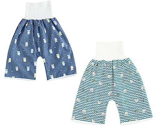 ACMEDE 2 Stück Baby Trainingshose Sleepy Windelhose Polster Cotton Potty Underwear Windelunterwäsche Baby Windelrockshorts Trainingswindelhose Lernhose (as3, Age, 1_Year, 4_Years, Regular, still 2)