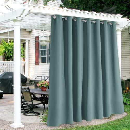 RYB HOME Terrassenvorhänge für den Außenbereich – wasserdichte Sichtschutzvorhänge, UV-Schutz, Verdunkelungsvorhänge für Veranda, Laube, offene Tür, Carport, Garage, Garten, Rasen, Breite 100 x Länge