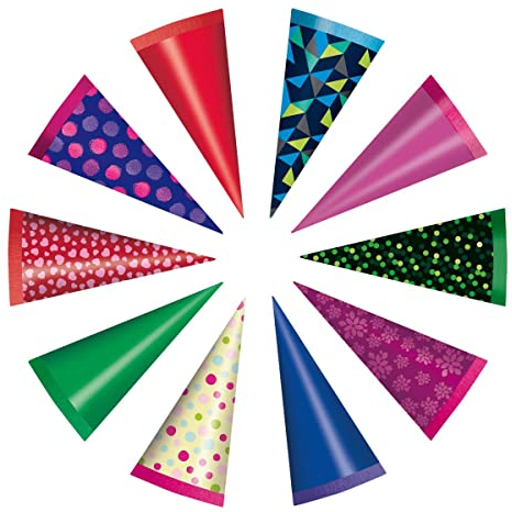 10x Herlitz Deko Schultüte / Zuckertüte / Länge: 15cm / rund