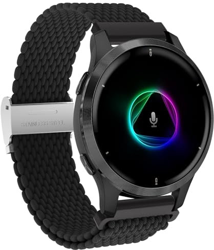 Supore für Garmin Venu 2 Plus Armband, 20mm Stylisches Nylon Gewebe Armband für Garmin Venu Sq 2/Sq 2 Music/Venu Sq/Venu/Vivoactive 3/Vivomove 3/Forerunner 245/645 Music