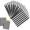 100PCS 5''x7'' Black Striped Candy Sweet Paper Bags,Striped Candy Paper Bags for Sweet Flavour Buffet Wedding Cake Gift Shop for Kids Birthday,Halloween,Christmas Party Buffet Confectionery Stall