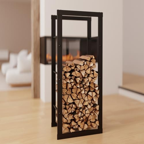 HAGO Kaminholzregal 40x100x25cm Feuerholzregal Brennholz Ständer Ablage Lager