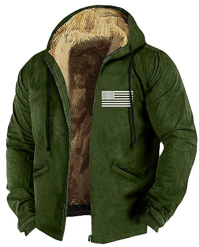 LUNULE Imprägnierspray Jacke Herren Herbst Rettungsdienst Flaggen Druck Langarm Teddy Fleece Gefüttert Hoodie Mit Reißverschluss Flanell