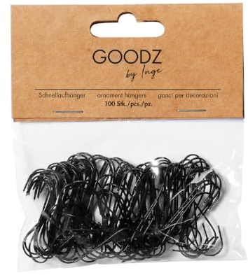 100 ganci rapidi per palline di Natale, 3,3 cm, colore nero, per albero di Natale