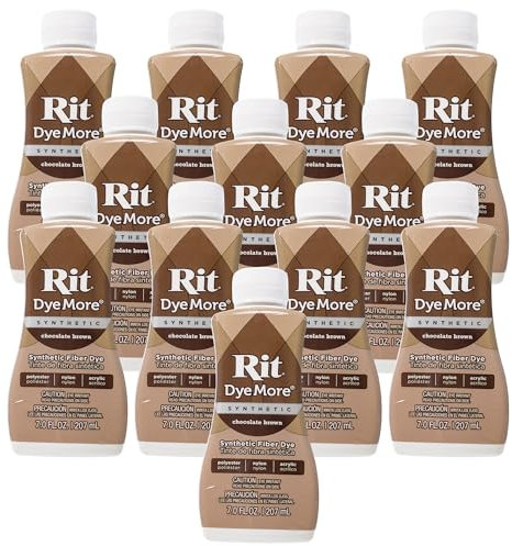 Rit DyeMore - Tinte de fibra líquida sintética de 7 onzas para ropa, decoración y manualidades, marrón chocolate (paquete de 12)