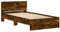 vidaXL Bettgestell, Bettrahmen mit Lattenrost, Bett Gästebett mit Kopfteil, Einzelbett Schlafzimmerbett Schlafzimmermöbel, Räuchereiche 100x200cm Holzwerkstoff