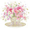 AvanCarte Servietten Tischdeko Geburtstag Natur Blumen in Tasse 20 Stück 3-lagig 33x33cm