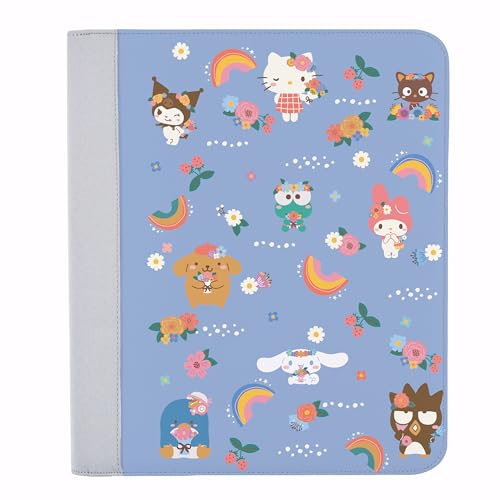 Erin Condren Large Stand-Up Folio - Black With Hello Kitty and Friends Rainbow Days Classic Colorful Design | On The Go Organization System For Planners, Notebooks, Journals, Laptops, or Tablets