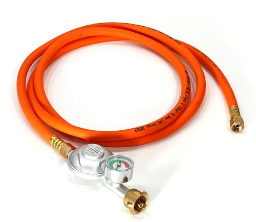 Generisch Propane Gas Pressure Regulator (50 mbar) with Level Indicator and Hose – Hose Length 2.0 m