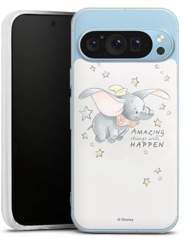 Silikon Hülle kompatibel mit Google Pixel 9 Case transparent Handyhülle Dumbo Offizielles Lizenzprodukt Disney