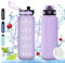 Vikaster Bouteille, Gourde 1.5Litre, sans BPA, Étanche & Réutilisable, Bouteille d'eau avec Marqueur de Temps et Filtre, Convient Pour la Gym, Yoga, Camping, Sport, Gourde Randonnée-Unisex-Youth