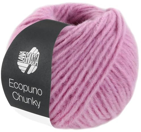 LANA GROSSA Ecopuno Chunky | Superleichtes, flauschiges Effektgarn mit Baby Alpaka | Handstrickgarn aus 33% Schurwolle (Merino) & 19% Alpaka | 50g Wolle zum Stricken & Häkeln | 70m Garn FB 134