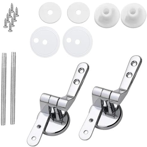 1 Set Toilet Seat Hinges, Toilet Seat Hinges Replacement, Toilet Seat Fittings, Toilet Seat Brackets, Toilet Hinges Replacement, Toilet Seat Bolts for Wc Toilets