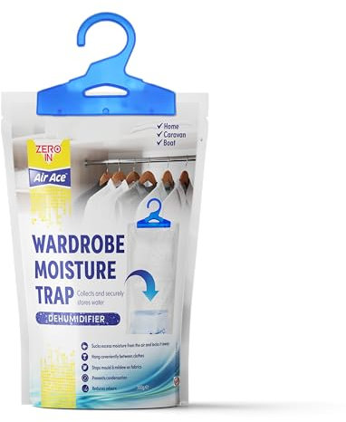 Zero In Wardrobe Dehumidifier - 300g | Moisture Absorber & Odor Eliminator | Prevents Mold, Mildew, and Dampness | Ideal for Closets, Bedrooms, and Storage Spaces