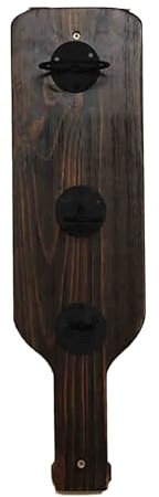 Tqoiozxa Wandmontiertes Retro-Weinregal Aus Massivem Holz, Vintage hängendes wandmontiertes Weinregal aus Massivholz, Geeignet Für Häuser, Bars Und Restaurants(04)