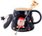 Taza De Navidad - Tazas De Café Papá Noel, Tazas De Chocolate Caliente De Cerámica | Lindas Tazas Con Mango De Tapa Y Cuchara, Divertida Taza De Café, Vasos De Vacaciones, Taza De Papá Noel