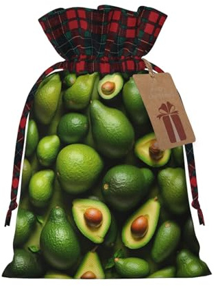 NBRIEU Geschenktüte mit Avocado-Muster, wiederverwendbar, für Weihnachten, Party, Hochzeit, Geschenktüte