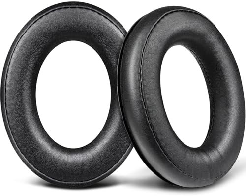 SOULWIT Almohadillas Repuesto para Sennheiser HD620S Auriculares, Recambio Almohada Cascos con Cuero Proteica más Suave, Espuma de Alta Densidad, Grosor Añadido - Negro