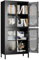 Aobabo Metal Office Files Storage Cabinet with 4 Doors and 2 Adjustable Shelves - 155H Black Glass Doors Display Storage Cabinets for Office,Home (Black, 155H-Glass 4 Door)