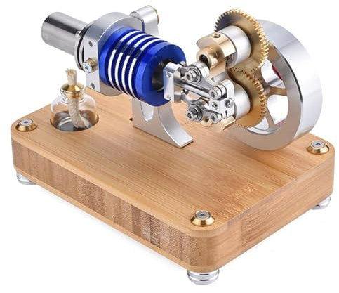 Stirlingmotor Model Erwachsen Metall Stirlingmotor Rhombischer Heißluft-Dampfmaschinenmodell, Dampfmaschine Motor Bausatz Experimentierkasten Wissenschaft Geschenk