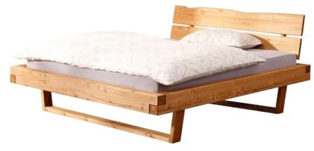 Main Möbel Balkenbett 'Jeanette I' 200x200cm Massivholz Kiefer massiv eichefarbig