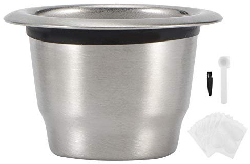 Fictory Kit de capsules de café réutilisables, en acier inoxydable 304, compatible avec Nespresso, respectueux de l'environnement