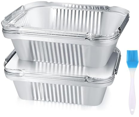 iguTrail Grill Aluschalen Tropfschalen Grillschale Auflaufform - 30 Stück Einweg Schalen aus Aluminiumfolie, Passend für Backen, Braten, Kochen, 600ml (Deckel)