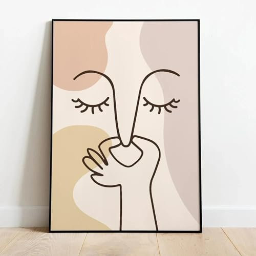 LZJAGXX Mal olor, líneas simples, arte de pared, lienzo, pintura, divertido baño, carteles a color, impresiones, humor de baño, decoración de baño, marco de 70 x 100 cm
