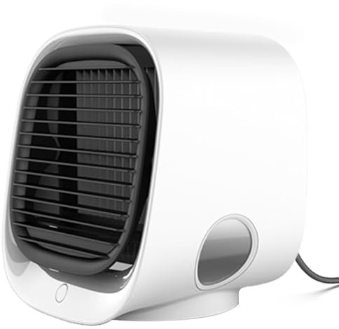 Air Conditioner,Nurabreeze Fan,Portable Air Conditioner,Air Cooler with Led Nightlight,3 Speed Settings, Instant Cooling in 90 Seconds (White)