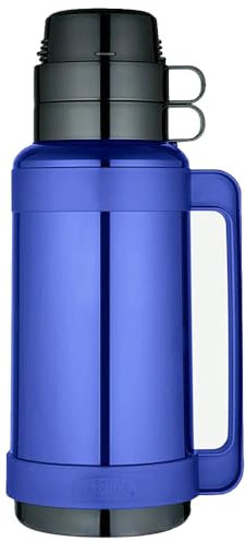 Vacuum Flask 1.8L Blue – Insulated Plastic Mondial Thermal Flask for Hot & Cold Drinks | Durable Travel Bottle with Push-Button Lid