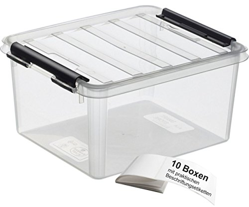 ORTHEX Smart Store Classic 2 / 10 Stück Aufbewahrungsboxen mit Clip-Verschluss im SET, inkl. Beschriftungsetiketten