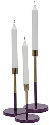 Greengate METCAN3PCS7402 Kerzenhalter sortiert plum Set3 ( 3 Stück )