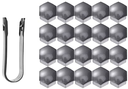 VORCOOL 21 in 1 Sechskant Radmutter Abdeckungen Schrauben Abdeckungen Schraube Schützen Kappen 21mm mit Clips (Grau)