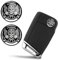 SkinoEu® 2 x Ø14mm Schädel Totenkopf Schlüssel Emblem Aufkleber Stickers Für Fernbedienung Auto Moto Logo Key Badge Tuning KSK 13