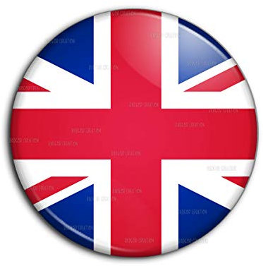 Badge 38mm Bouton Epinglette Drapeau Royaume-Uni Union Jack Flag Angleterre Anglais