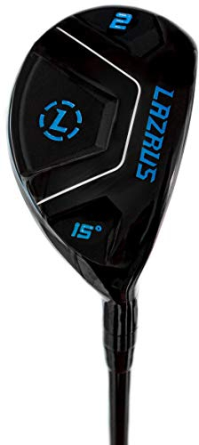 LAZRUS GOLF Premium Hybrid-Golfschläger für Herren – 2,3,4,5,6,7,8,9, PW Einzelschläger für rechte und Linke Hand, Graphitschäfte, normaler Flex (Schwarz, 2, RH, Single)