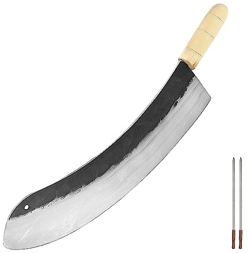 Carbon Steel 50cm Clever Chef Knife, Kebap Blade, Turkish Knife, Mincing Knife and 2 pcs. Skewers