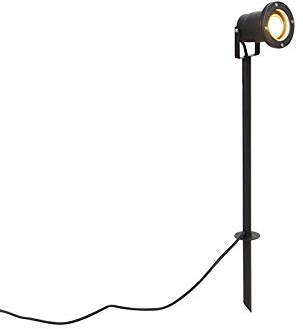 Qazqa - Modern Spike Spot schwarz 40 cm inkl. Kabel und Stecker IP44 - Basic I Außenbeleuchtung - Edelstahl Rund I Länglich - LED geeignet GU10