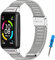SenMore Cinturino Compatibile per Huawei Band 6 e Honor Band 6 in Acciaio Inossidabile, Ricambio Impermeabile per Orologi (No Host) (Argento)