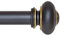 Ivilon Gardinenstange für Gardinenstange, Knauf-Design, 2,5 cm Stange, 71,1 bis 122,9 cm, Antikschwarz