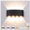 LED Wandleuchte Innen,Wandleuchte Dimmbar Wandlampe 18W Warmweiß|Kaltweiß|Neutralweiß Einstellbar Modern Wandlampen Innen Wandleuchten Außenwandleuchte Wasserdicht Außenlampe Aussenleuchte(Schwarz)