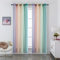GIRASOLE HOME® Coppia Tende Doppio Velo Oscuranti Morbide Fantasia Stelle Vuote Tenda Isolante per Camera e Cameretta Bambini 2 Pannelli con Occhielli (140x285cm, Arcobaleno Caldo)