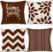 ZWJD Kissenbezug 60x60 4er Set Dekokissen Kissenbezüge Dekoration Outdoor Kissenbezüge Leinen Dekokissen für Schlafzimmer, Sofa, Stuhl, Bett, Garten (60 x 60 cm,Kaffee)