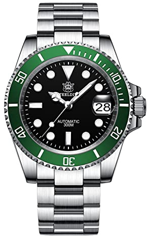 SteeldiveAU SD1953 Taucheruhr, SUB (Kermit), NH35, AR Saphir, Lume, 300 m Taucher, BNIB, Armband