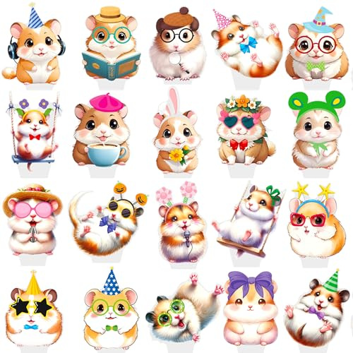 Hamster Cupcake Topper für Hamster Thema Geburtstag Party Dekorationen