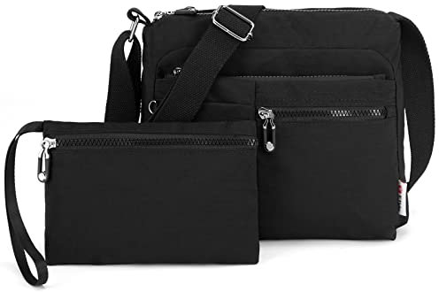 ETidy Umhängetasche für Damen, wasserdicht, leicht, lässig, Schultertasche, Geldbörse, Schwarzes Upgrade