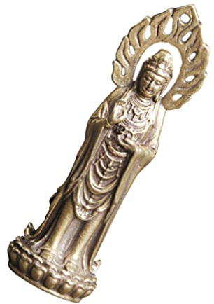 EXCEART Guan Yin Figur Feng Shui Buddha Statue Messing Kuan Yin buddhistische Skulptur Mini Quan Yin ziehen Reichtum Wohlstand und Glück buddhistische Dekoration Sammlerstücke