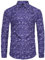 Dominic Stefano Men's Shirts Adult Luxury Style Paisley Floral Patterned Cotton Shirt Party Casual Fancy Floral Long Sleeves Hawaiian Dress Shite Shirts 503 (XL, Navy)